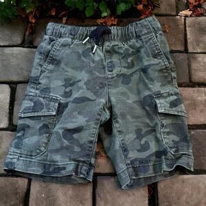 5$35   Old Navy Boys Shorts Sz XS 5 Green Camo Jogger Cargo Style Pull On
